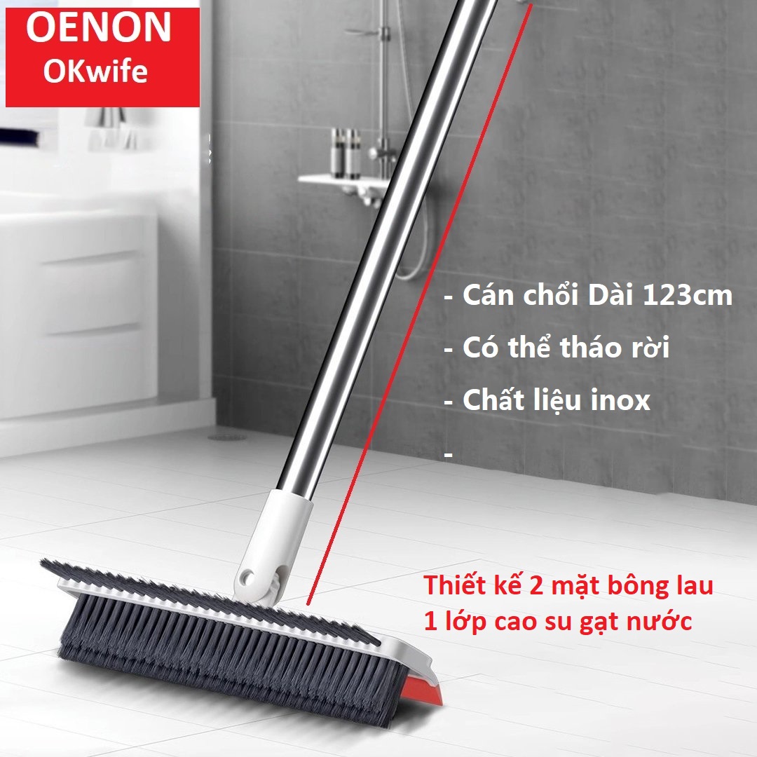 Cây Chà Sàn Nhà Tắm Đa Năng 3 trong 1, Bộ chổi Cọ Sàn Toilet và Gạt Nước – OK01