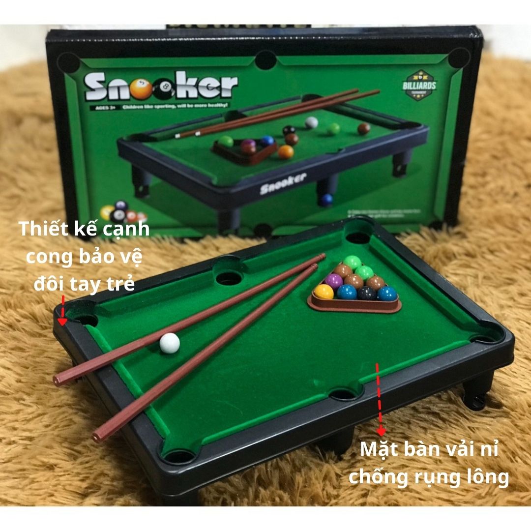 Bàn bida mini, bàn billiards snooker mini nhiều kích cỡ EASYTOYS đồ chơi giải trí dành cho bé