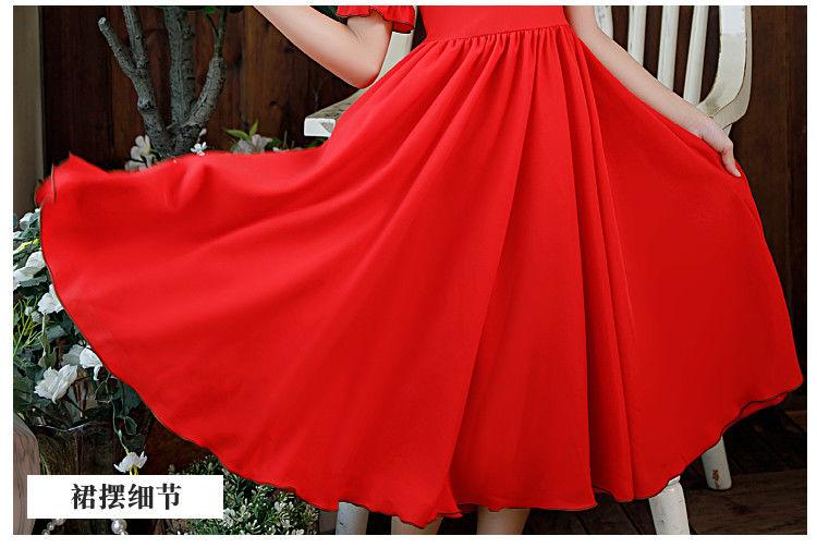 CHENGRUI Cô gái búp bê cổ Pháp ngọt ngào đầm Mid-boy siêu tiên khí chất thiếu nữ hải quân cổ váy đầm dài