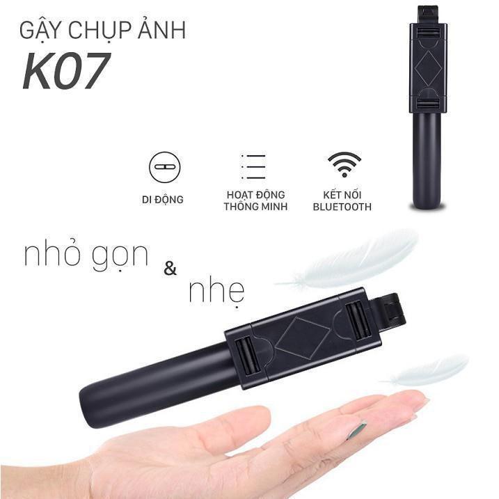 Gậy Chụp Ảnh Kiêm Tripod 3 Chân Đa Năng K07/ Q07 Xoay 360 Độ Kèm Remote Bluetooth Siêu Tiện Lợi