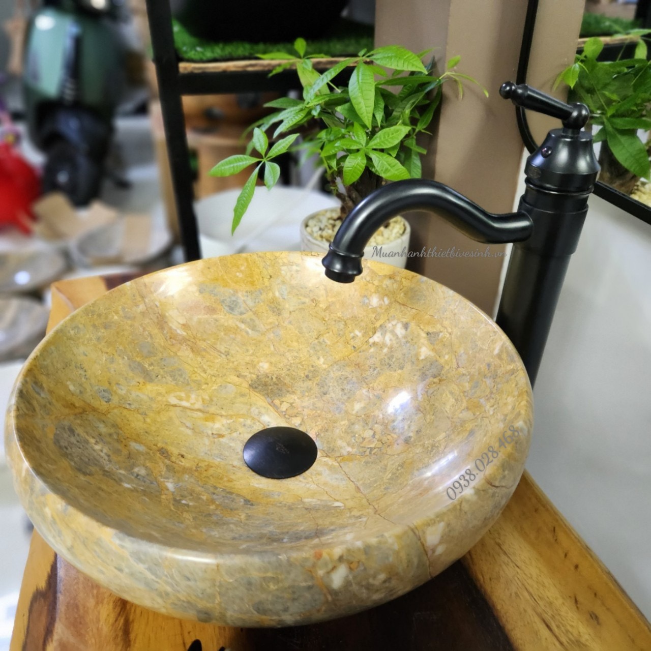 Lavabo đá tự nhiên - chậu rửa mặt đá tự nhiên - Lavabo đặt bàn đá tự nhiên