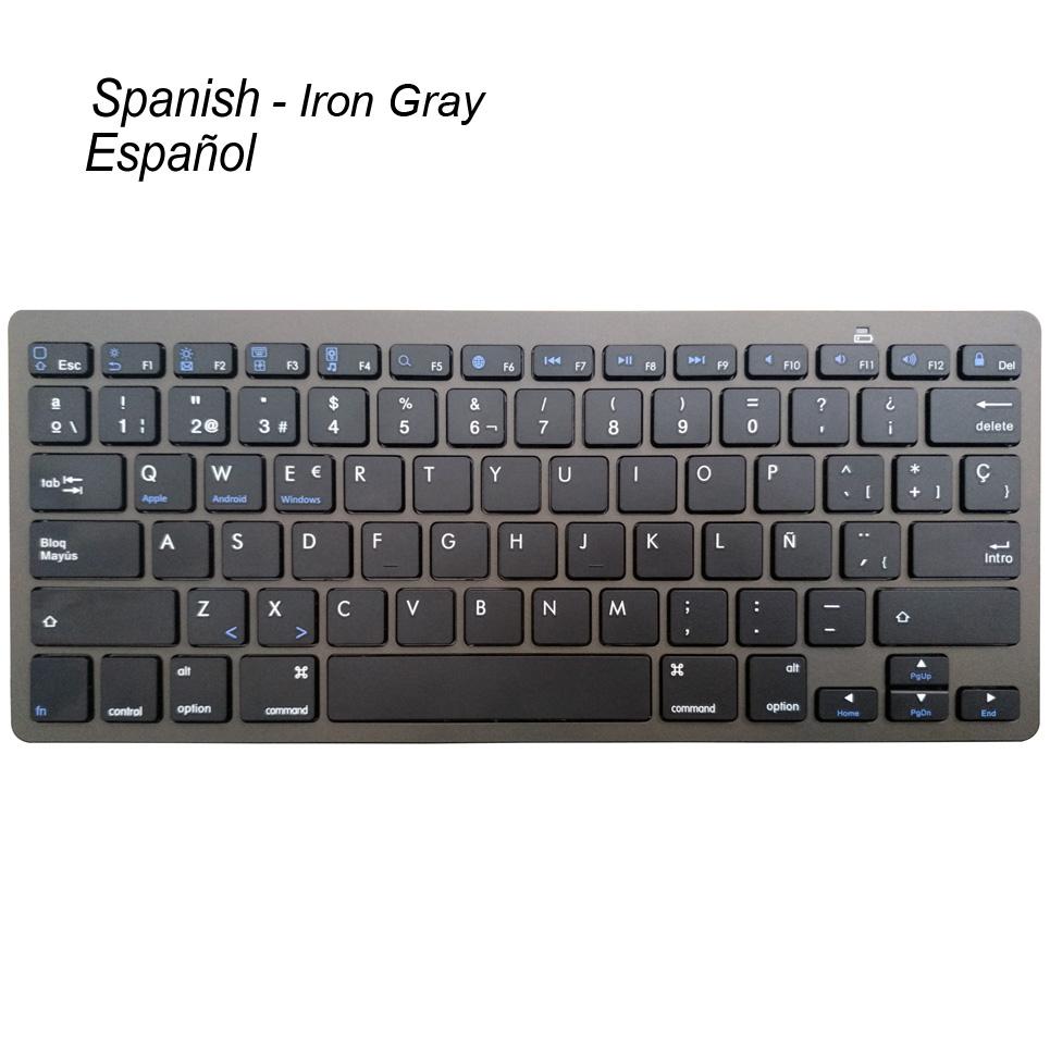 Tây Ban Nha Teclado Bàn Phím Bluetooth Không Dây Tây Ban Nha Bàn Phím Cho Mạc iPad iPhone IOS Android Windows Smart Tivi