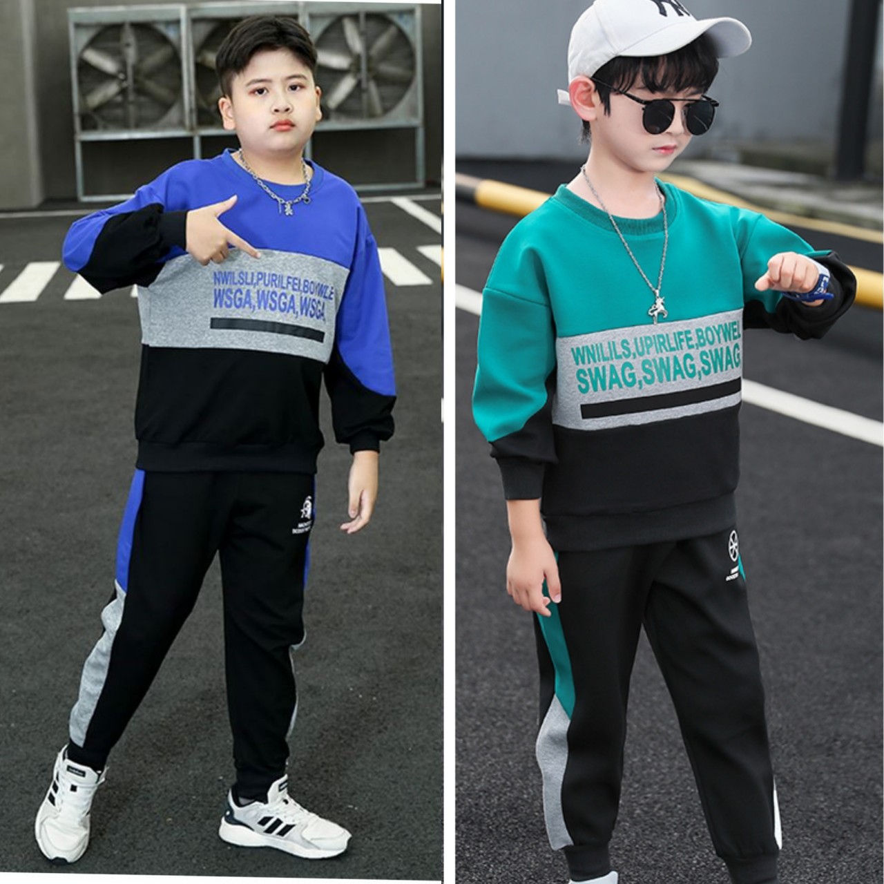 Set bộ quần áo trẻ em thu đông dành cho bé trai mẫu SWA  5-14 tuổi (18-45kg). Chất liệu nỉ đẹp, đường may kỹ. MA102