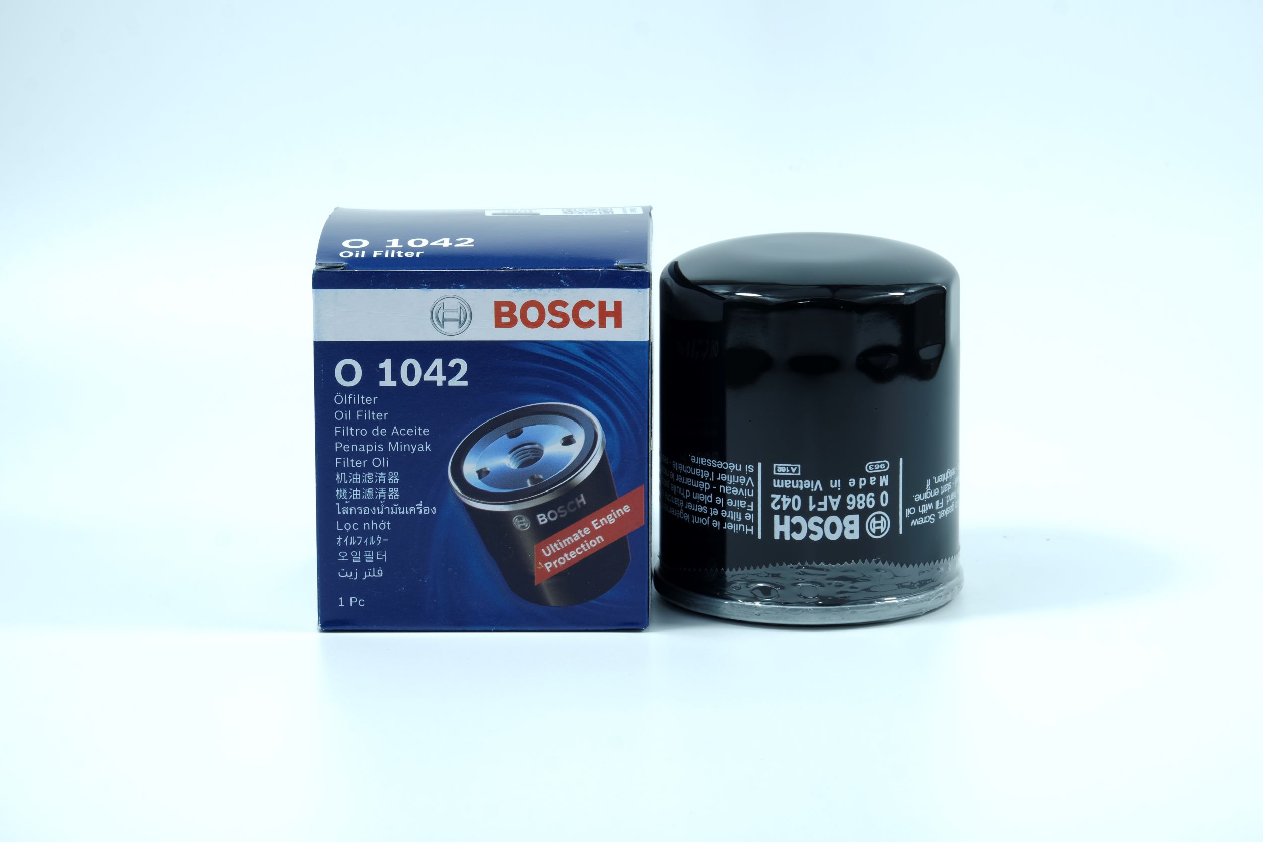 Lọc nhớt  Bosch O1042 cho xe TOYOTA-Innova, Camry3.0V, Land Cruiser, Fortuner, SUZ-Grand Vitara, Swift, MAZDA 3, Ford Ranger.. Hibushop