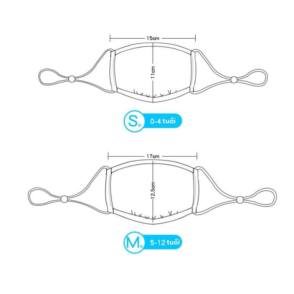 Khẩu Trang Vải Xô 4 lớp siêu mềm mịn Cho Bé Yêu