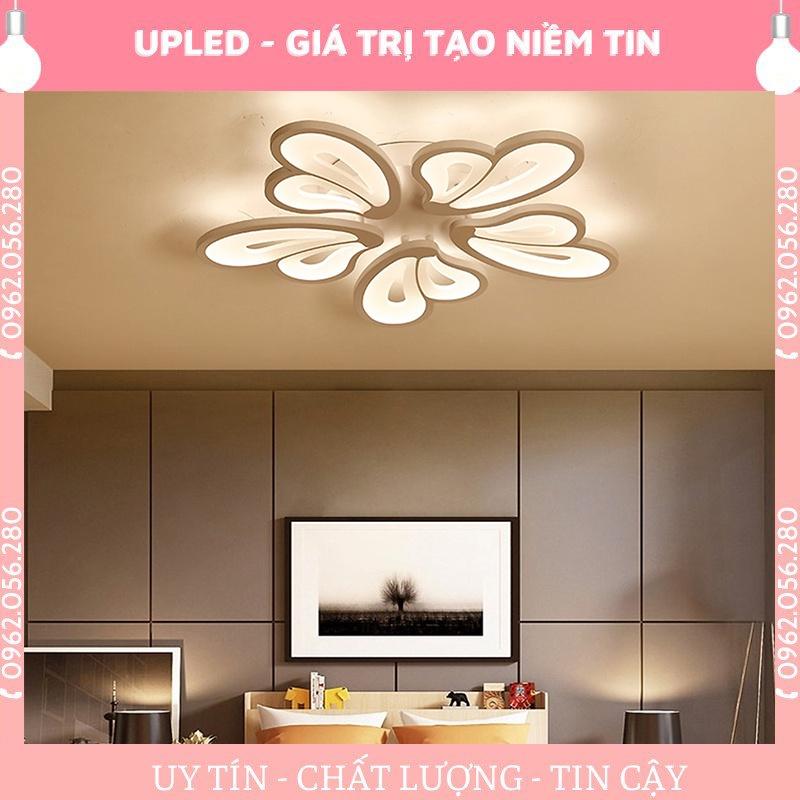 Đèn ốp trần cao cấp 5 cánh tặng kèm điều khiển từ xa, đèn trang trí phòng khách mica bảo hành đổi mới - UPLED