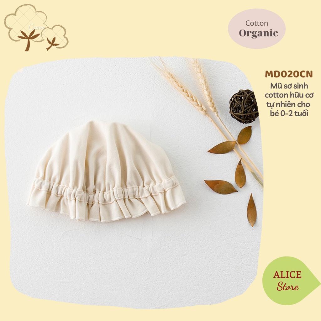 Mũ cho bé gái 0-2 tuổi mũ beanie trùm đầu ORGANIC 100% COTTON HỮU CƠ TỰ NHIÊN cực kỳ xinh xắn