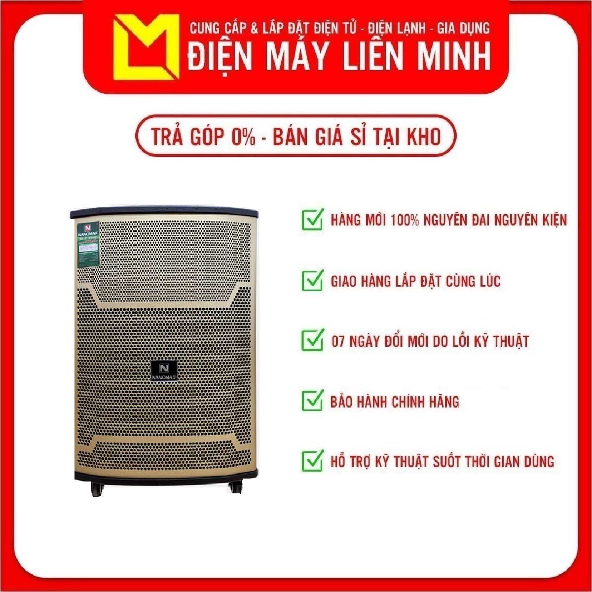 Loa Kéo Karaoke Nanomax SK-15X3 Bluetooth Bass 40cm 450W - Hàng chính hãng (Chỉ Giao HCM)