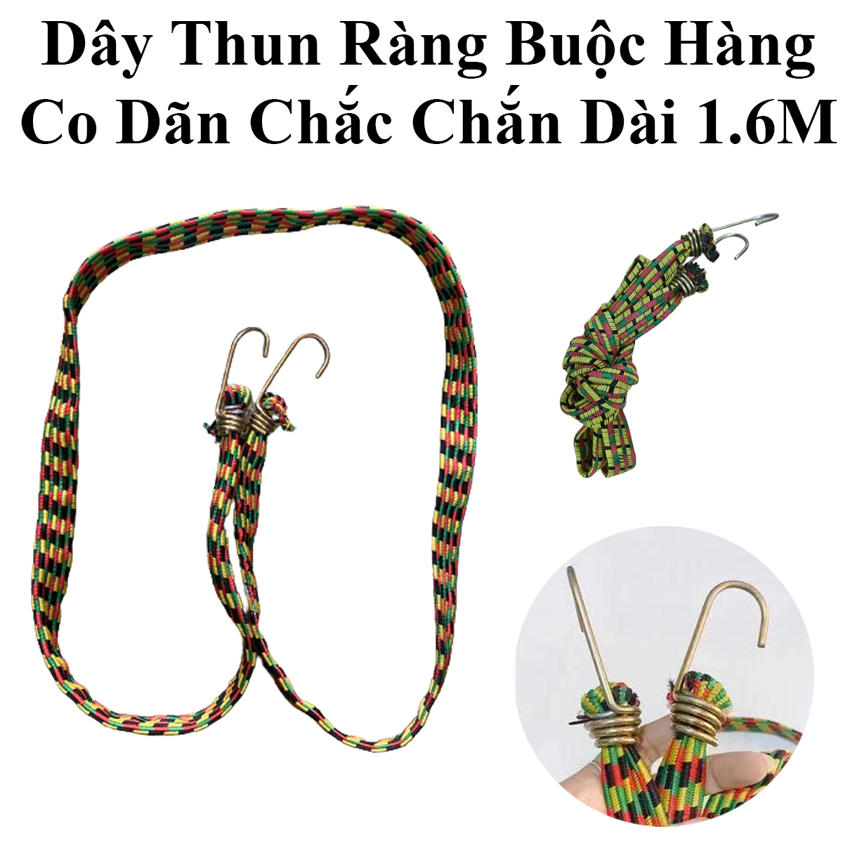 Dây Thun Ràng Buộc Hàng Co Dãn Chắc Chắn Nhiều Màu Dài 1.6M