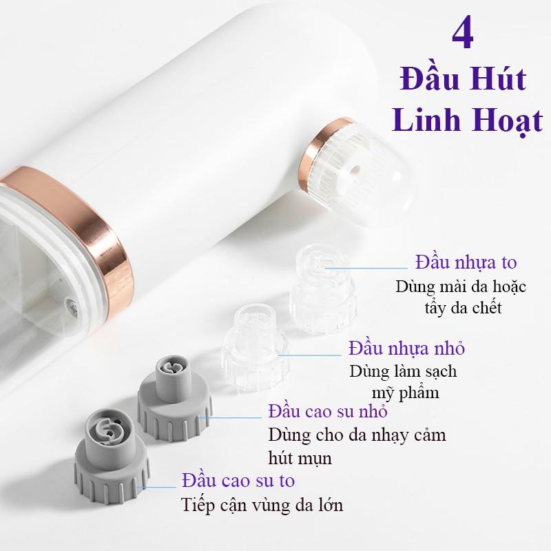 Máy Hút Mụn Mini ️Bằng Nước ️ Máy Hút Mụn Cầm Tay, Mụn Cám Bã Nhờn Làm Sạch Lỗ Chân Lông 4 Đầu Hút