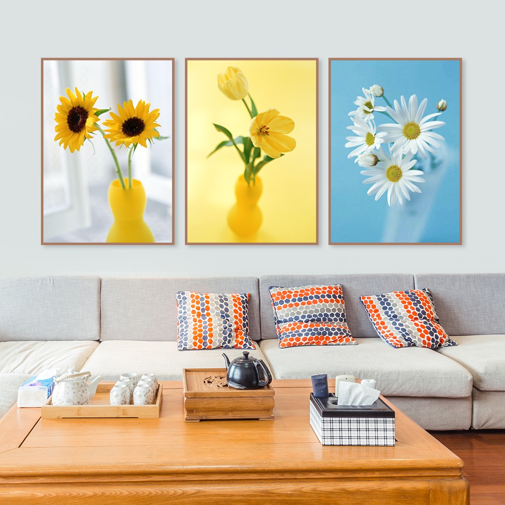 Tranh canvas Trang Trí Treo Tường- Lọ Hoa Hướng Dương