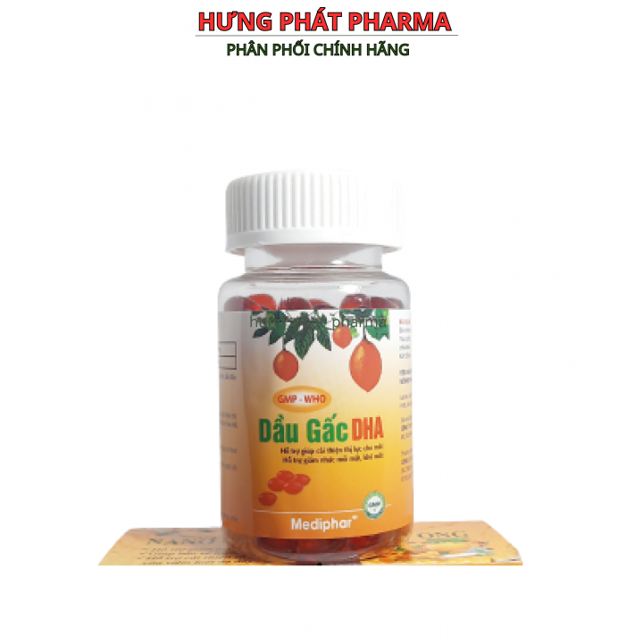 Viên dầu gấc DHA 400 chiết xuất từ tinh dầu gấc giúp sáng mắt đẹp da – Lọ 100 viên