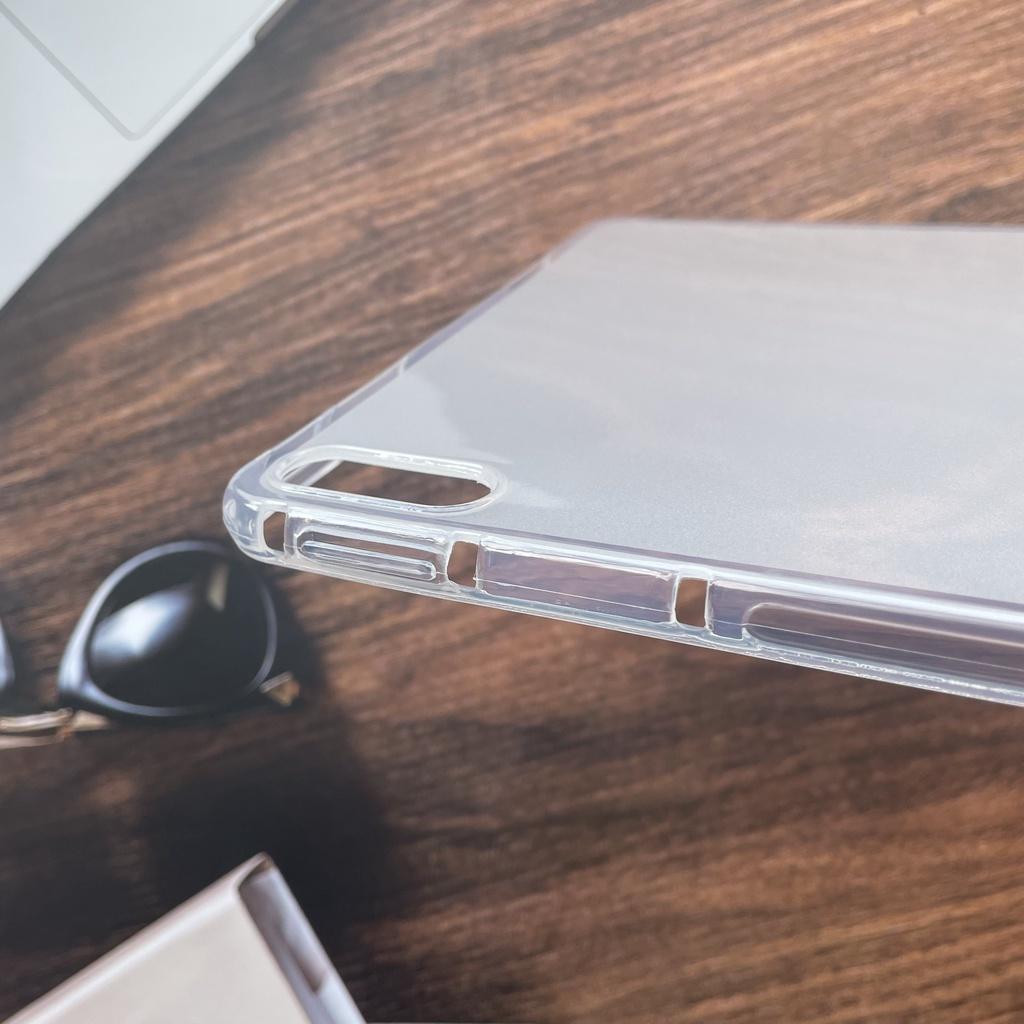 P lưng silicon cho máy tính bảng Huawei MatePad 11 viền trong suốt, mặt lưng trắng mờ.