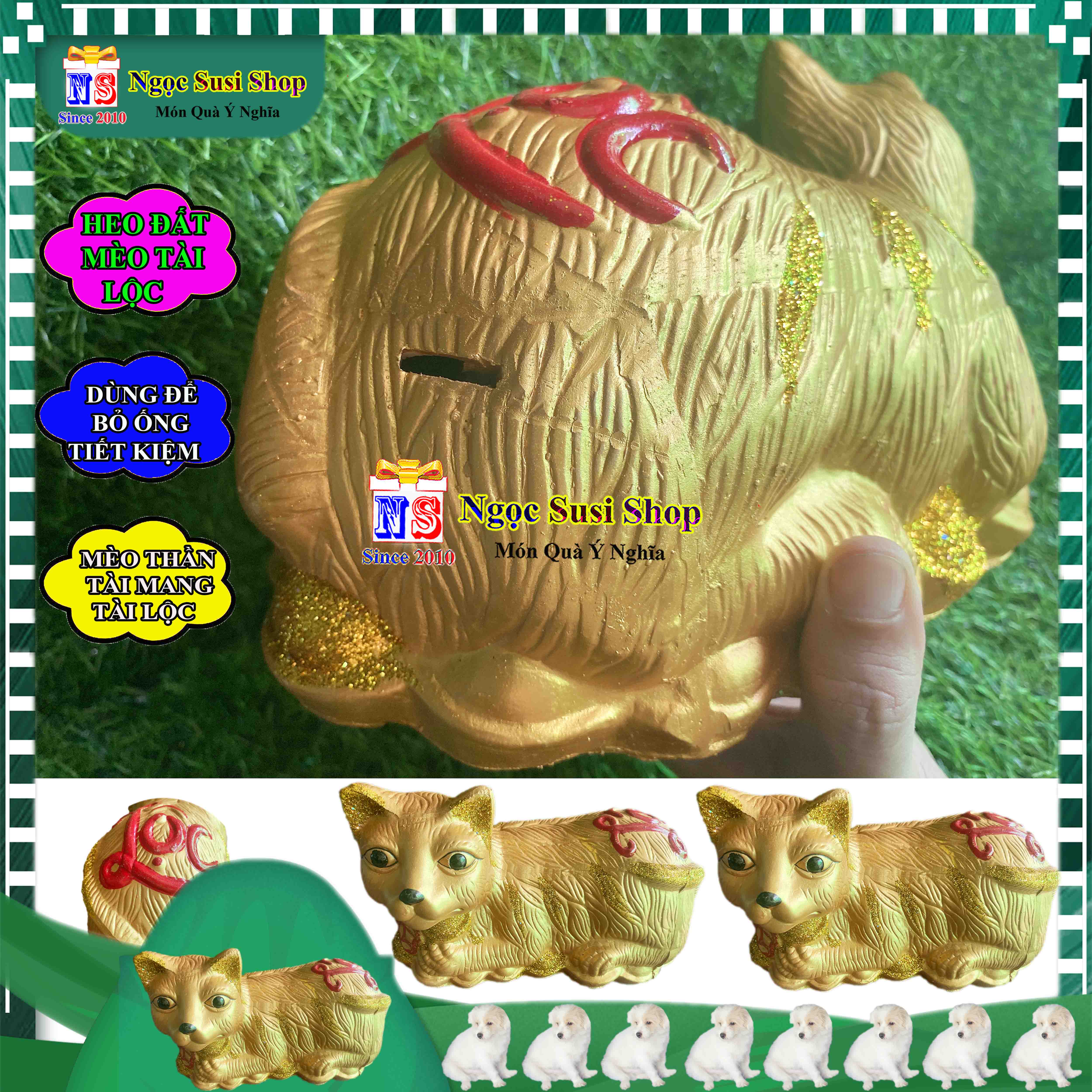 CON MÈO THẦN TÀI MAY MẮN TÀI LỘC DÙNG BỎ ỐNG TIẾT KIỆM ĐỂ DÀNH - HEO ĐẤT TIẾT KIỆM HÌNH CON MÈO