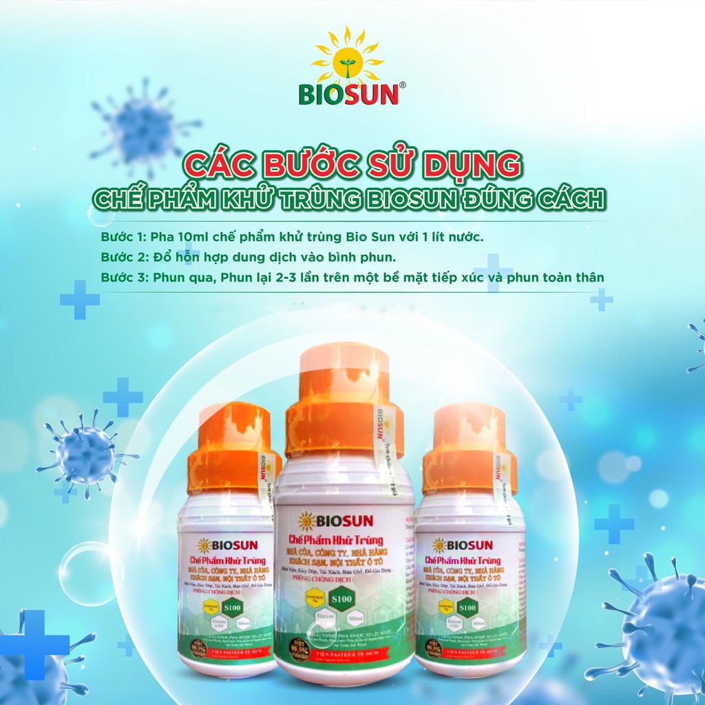 CHẾ PHẨM KHỬ TRÙNG SINH HỌC BIOSUN Nano Bạc diệt 99,99% vi khuẩn - KHỬ TRÙNG SỐ 1 AN TOÀN VIỆT NAM - Hàng chính hãng