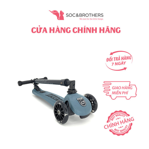 Xe scooter trẻ em Scoot and Ride Highwaykick 3 LED màu Steel