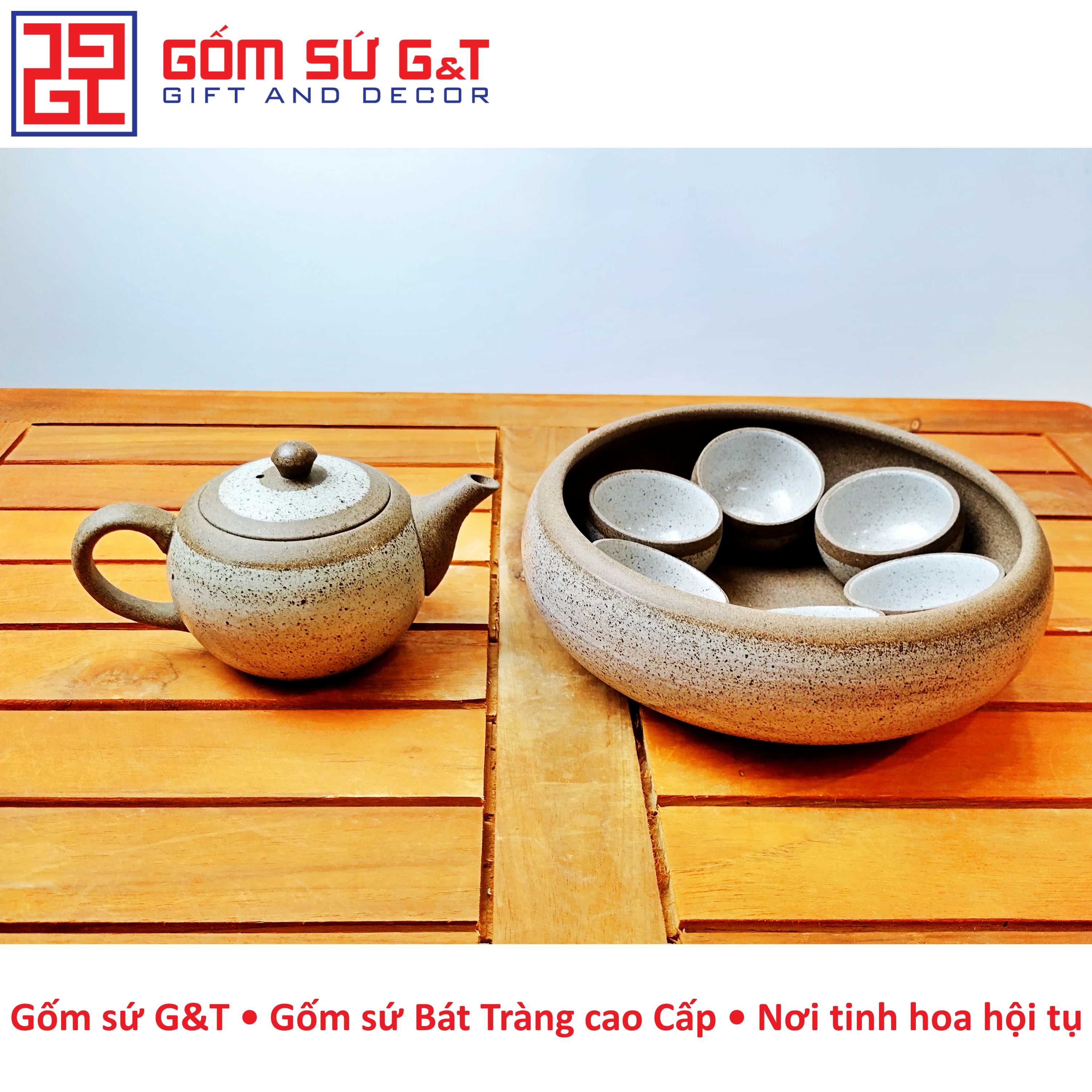 Bộ hồng sa thuyền trà Gốm Sứ G&amp;T