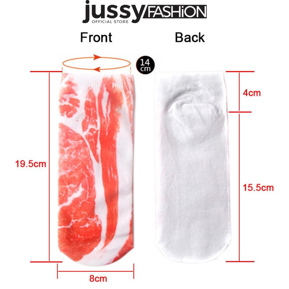 Tất Vớ Funny Socks In Họa Tiết 3D Hình Đôi Dép, Miếng Thịt, Khoa Tây, Kem.. Vui Nhộn Tất Vớ Jussy Fashion 100% Contton