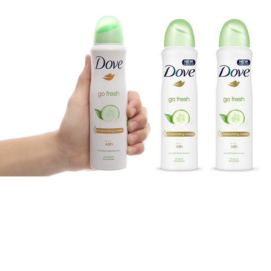 Lốc 6 chai xịt khử mùi Dove Dưa leo &amp; trà xanh 150ml( không có tem phụ- không xuất hóa đơn )