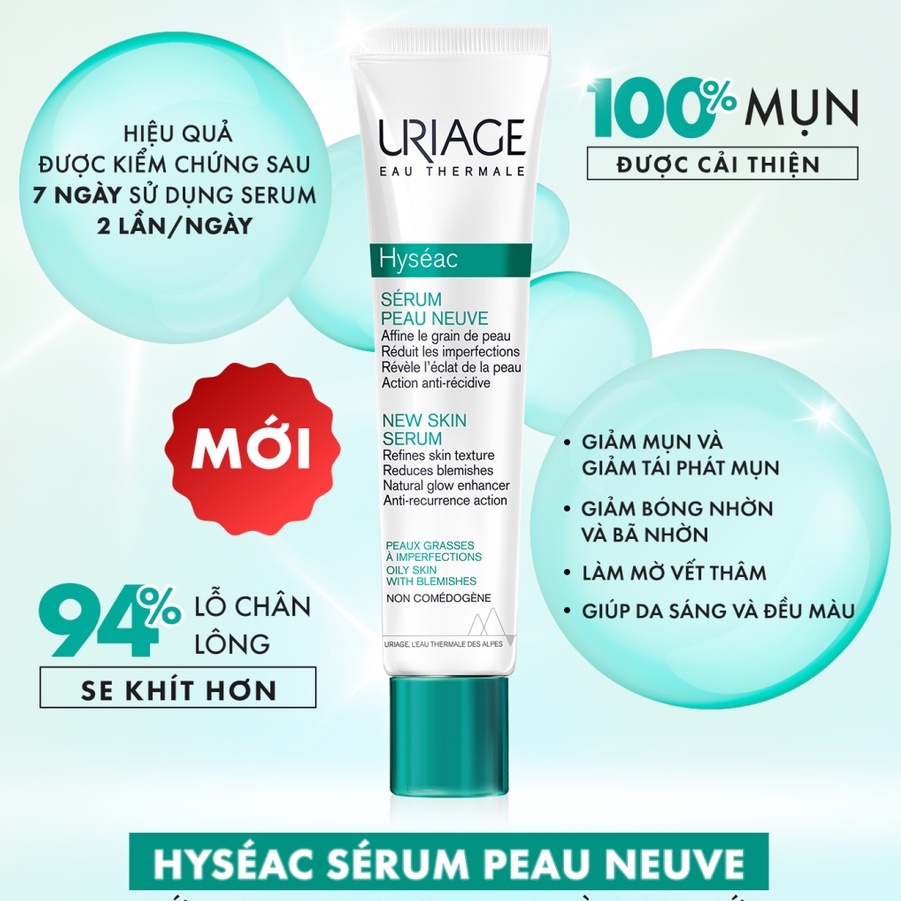 Serum giảm mụn và cải thiện da dầu, mụn Uriage HYSÉAC SÉRUM PEAU NEUVE 40ml