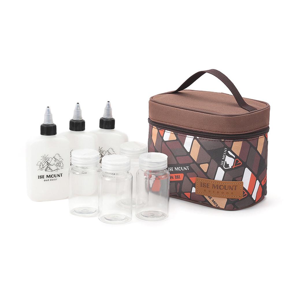 Outdoor Condiment Storage Set Camping Seasoning Jars Storage Bag Kit Portable BBQ Picnic Cruet Storage Bag Multifunctional Storage Bag