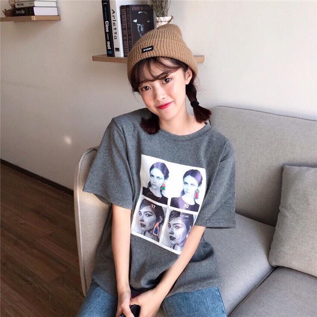 ÁO THUN FORM RỘNG HÌNH CÔ GÁI