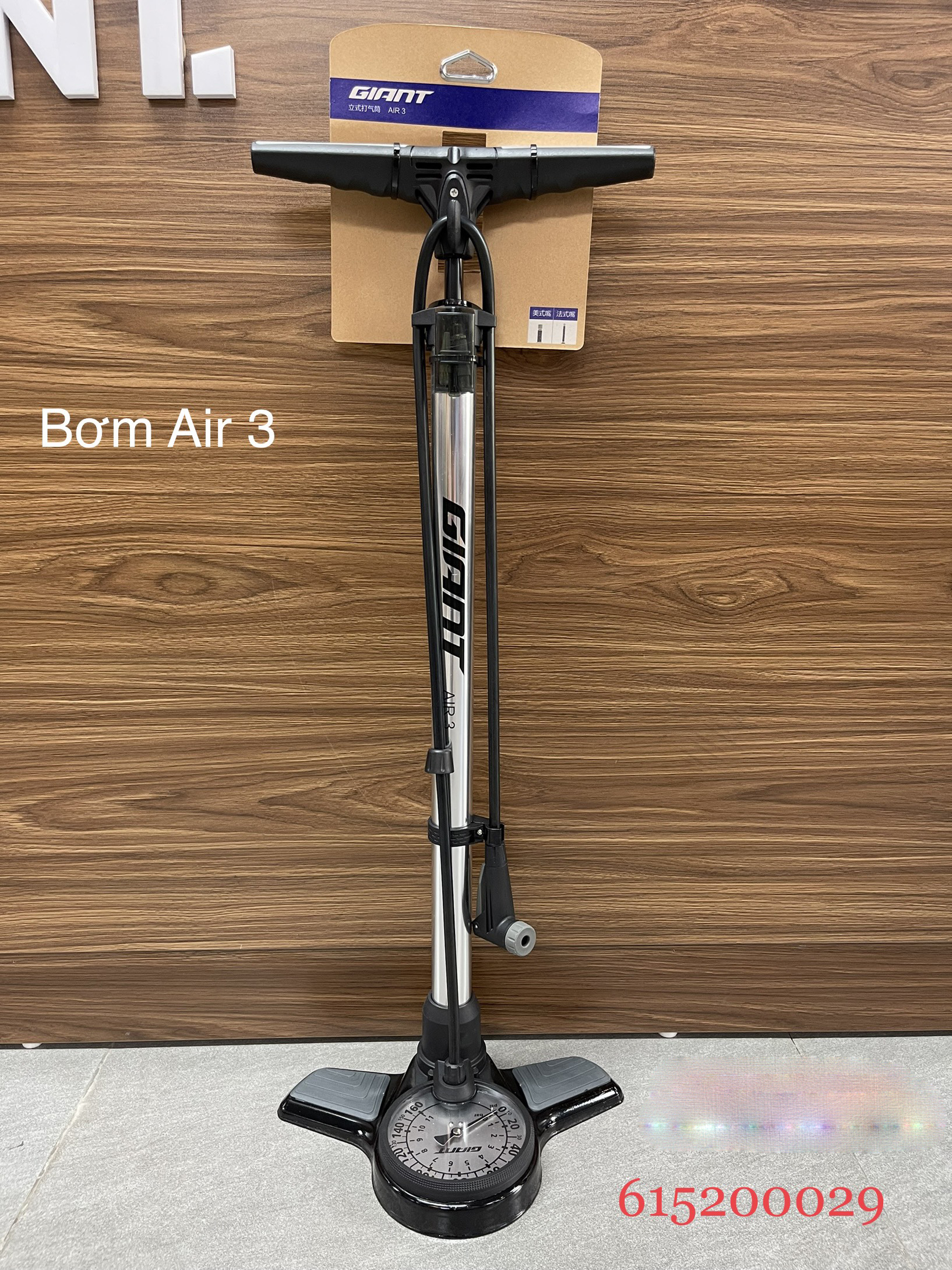 BƠM XE ĐẠP GIANT – AIR 3 (CÓ ĐỒNG HỒ)