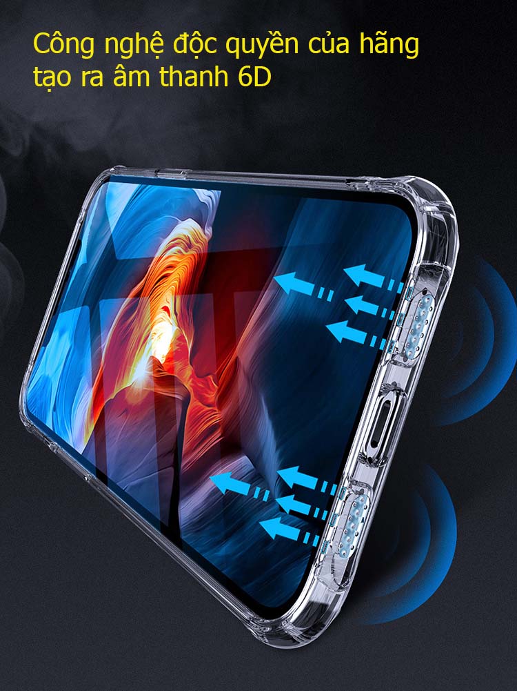 Ốp cường lực cho iPhone 14 pro max/13 pro max âm thanh 6D - hàng chính hãng
