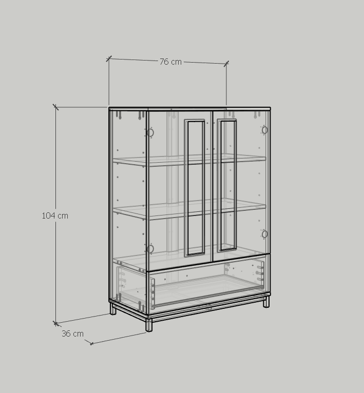 [Happy Home Furniture] LOUIS , Tủ lưu trữ - chân sắt , 76cm x 36cm x 104cm ( DxRxC), TCM_028