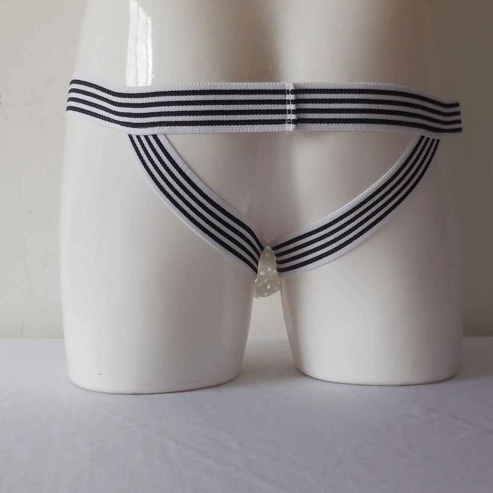 2-3pack Men's Low Waist Openwork See-Through Mesh Briefs T-Back G-String White
