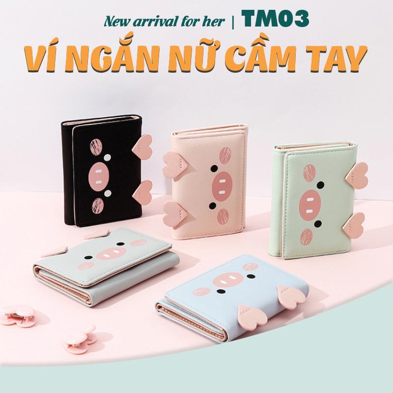 Ví nữ đẹp cầm tay thời trang TAOMICMIC dáng ngắn mini đựng tiền da cao cấp cực đẹp nhiều ngăn TM03