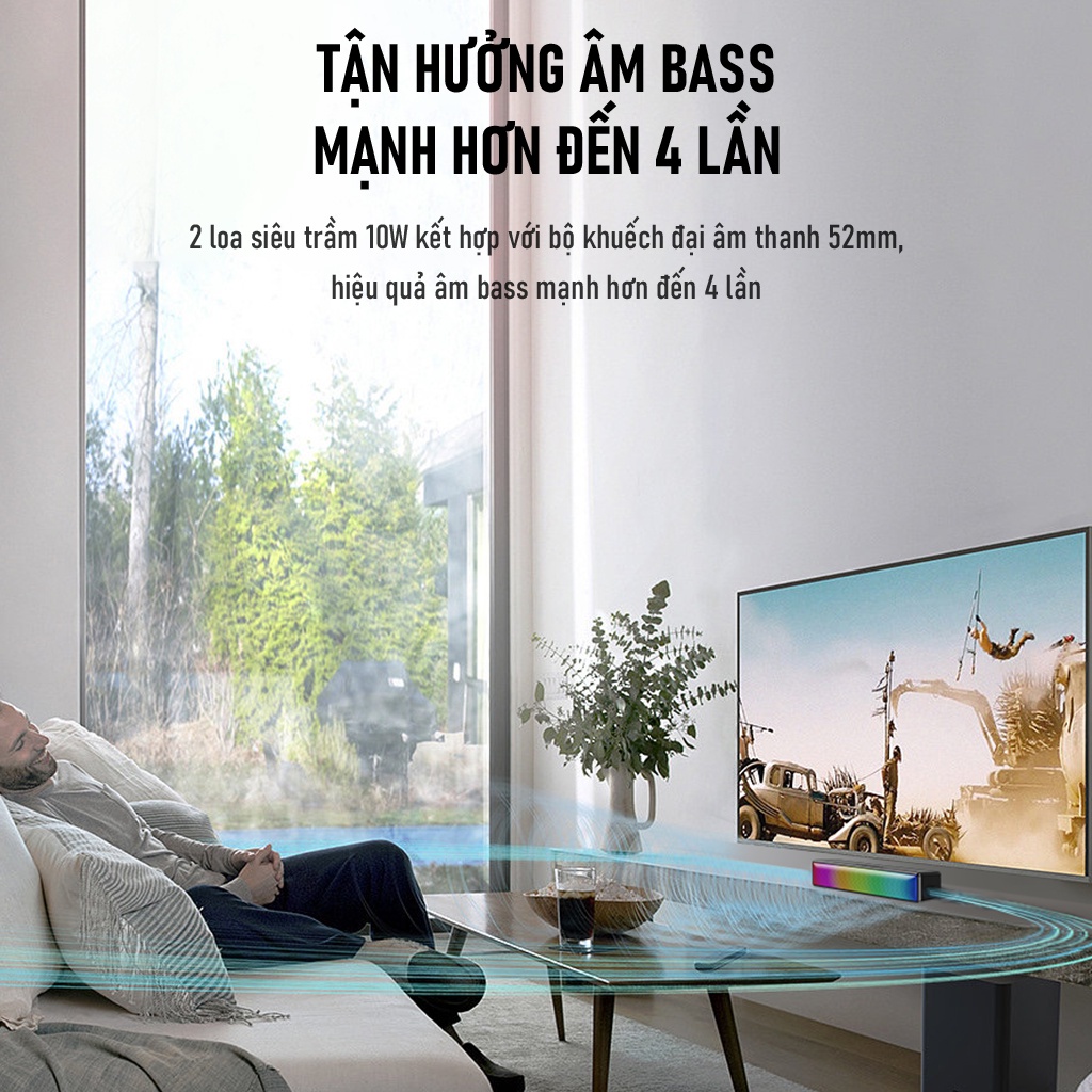 Loa Thanh Bluetooth Soundbar ROBOT RB580 10W Ultra Bass Hiệu Ứng RGB Hỗ Trợ Kết Nối Thẻ Nhớ - Hàng Chính Hãng