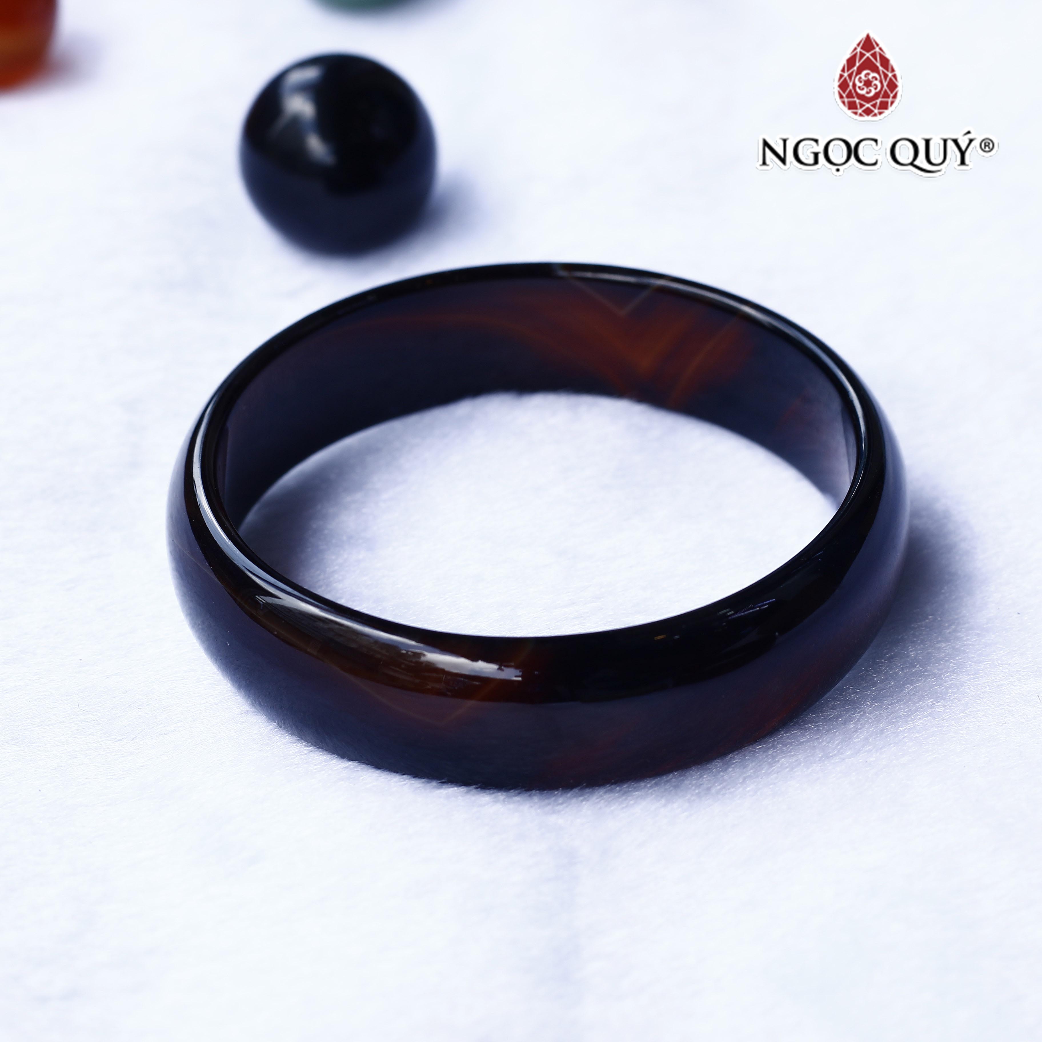Vòng đá mã não nâu đậm Ni58 - Ngọc Quý Gemstones