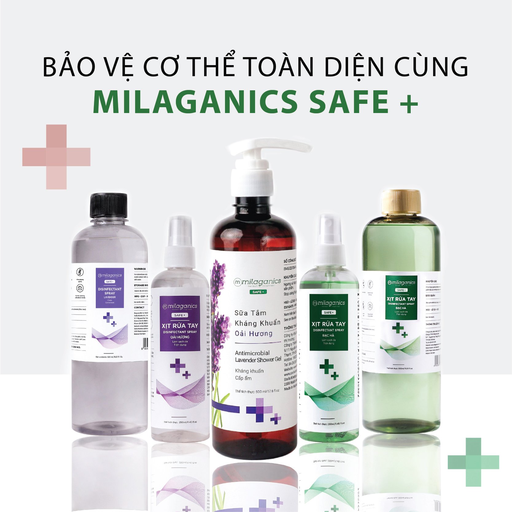 Sữa Tắm Kháng Khuẩn Tẩy Tế Bào Chết, Làm Sạch Dịu Nhẹ MILAGANICS 500ml (Chai)