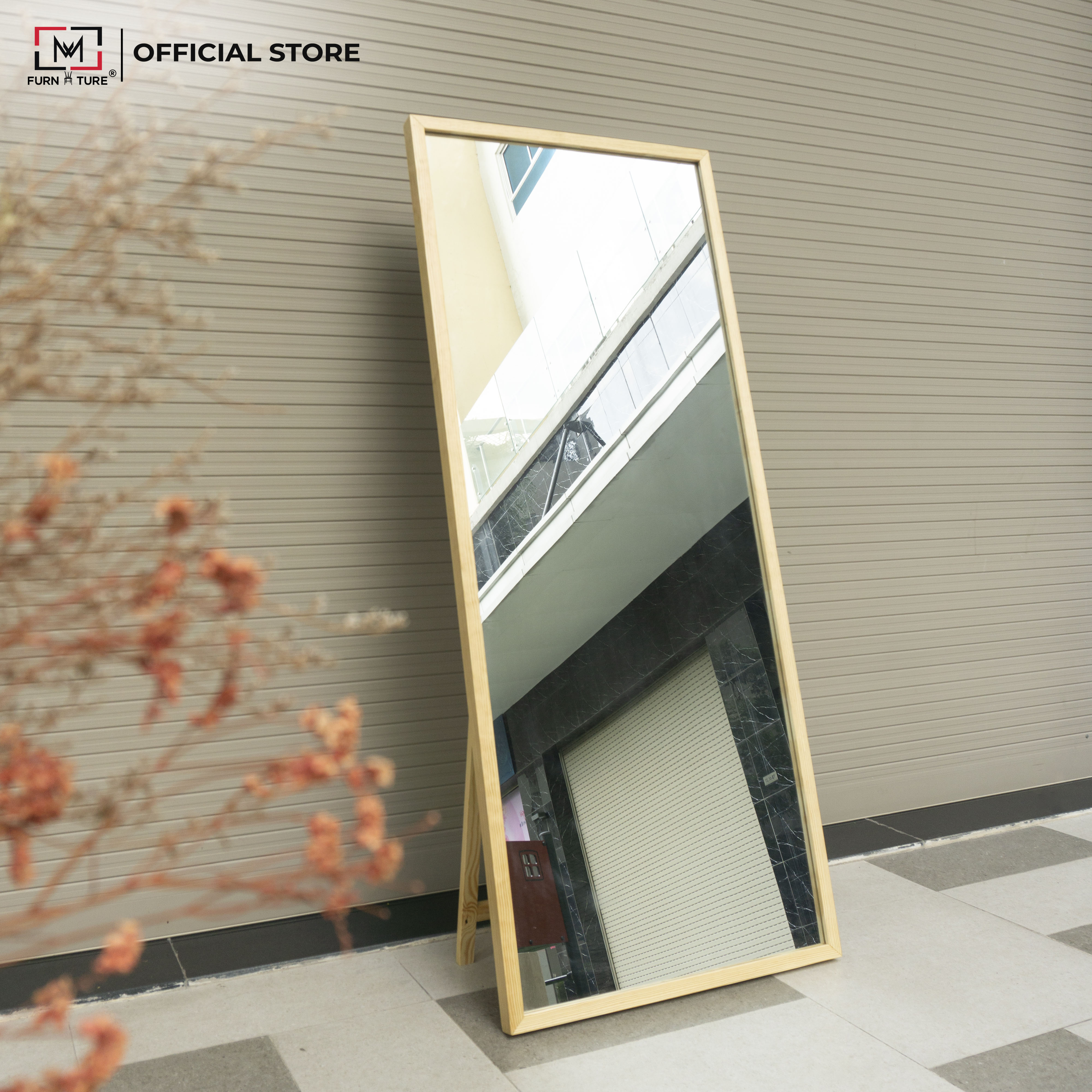 [SIZE70x1M7] GƯƠNG SOI TOÀN THÂN CÓ CHÂN ĐỨNG MÀU TỰ NHIÊN - STANDING MIRROR NATURAL- 70CM