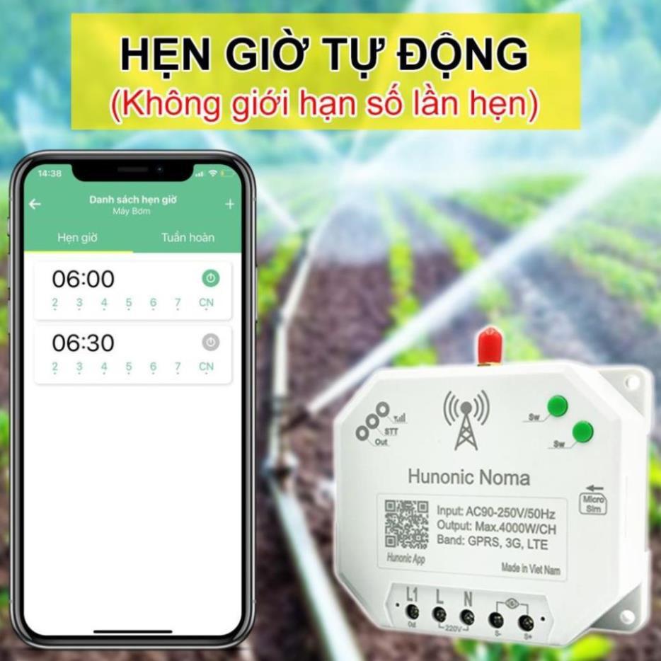 Công Tắc Noma - Điều khiển mọi thiết bị từ xa qua điện thoại dùng Sim│Điều khiển không cần Wifi