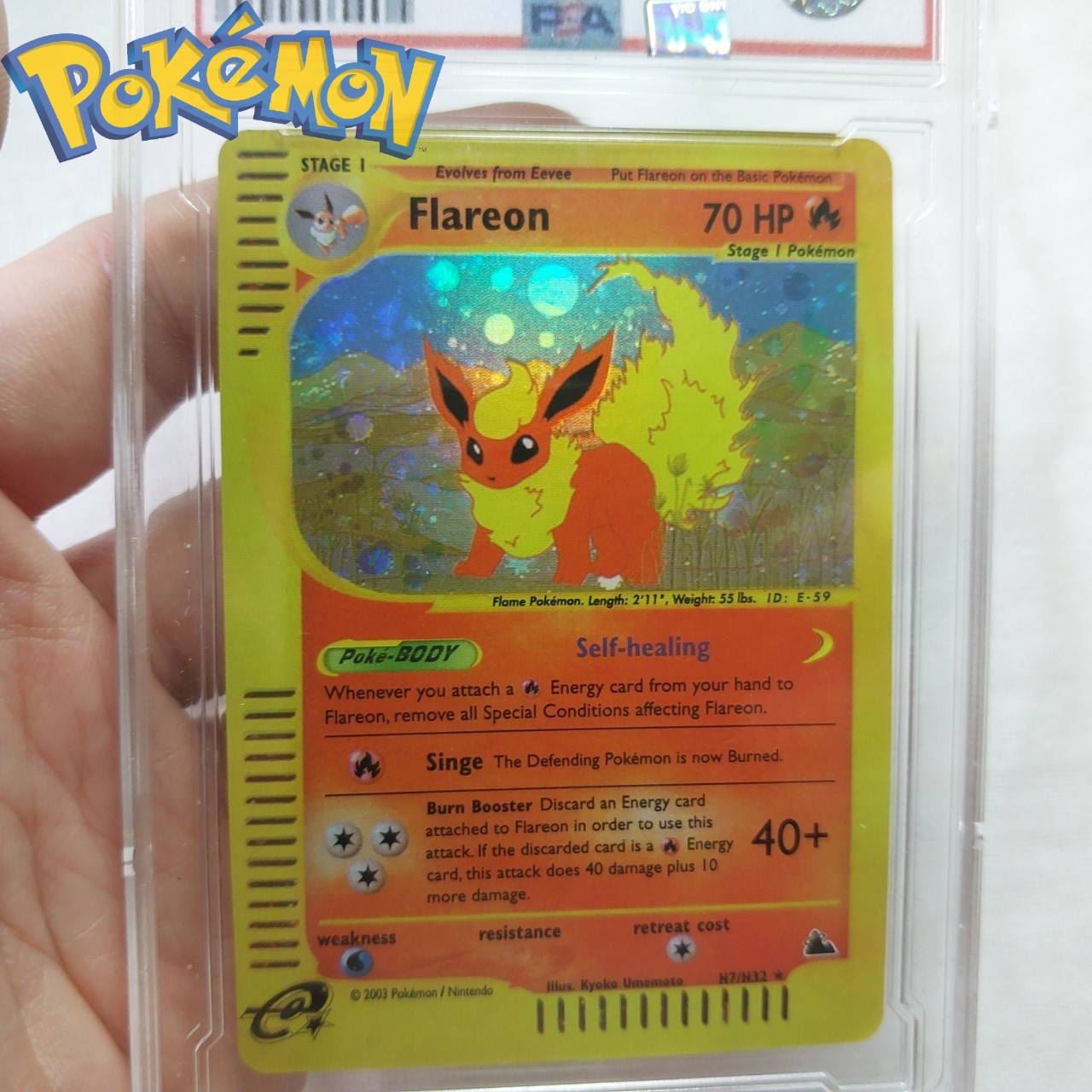 Thẻ Game nitendo 2003 Pokémon Flareon H7 H32 Chồn hoa 1459 d7