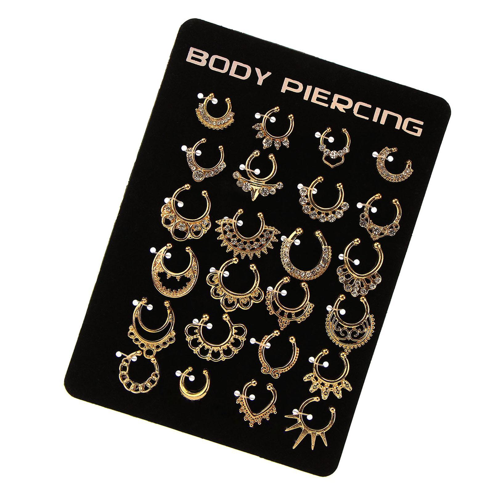 C Shape Nose Rings Nose Piercing Jewelry Septum Hanger Clip for Gold