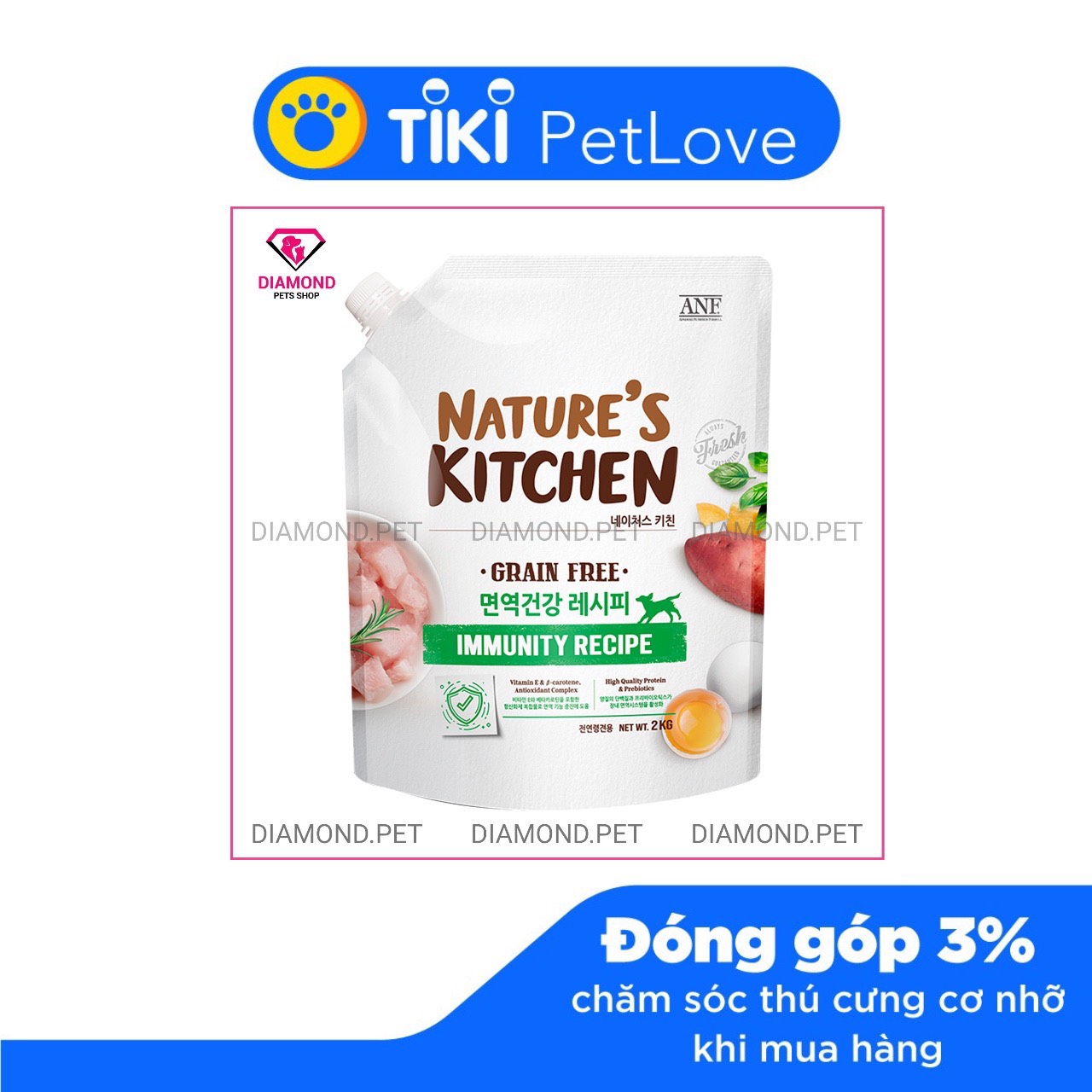 (2kg) ANF Nature's Kitchen - Thức ăn hạt cho Chó Mọi Lứa Tuổi nhập khẩu HÀN QUỐC