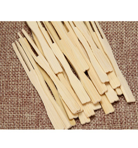 Bịch 100 ghim nĩa tre dùng 1 lần