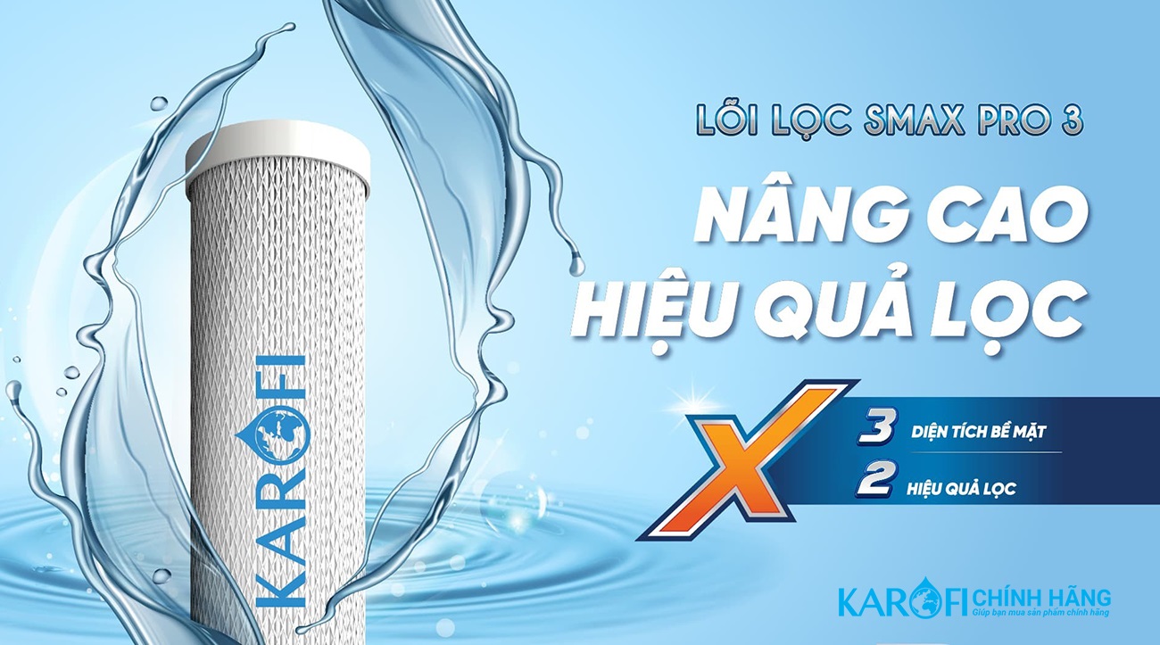 Lõi Lọc Thô Số 3 KAROFI SMAX PRO 3 - Hàng Chính Hãng