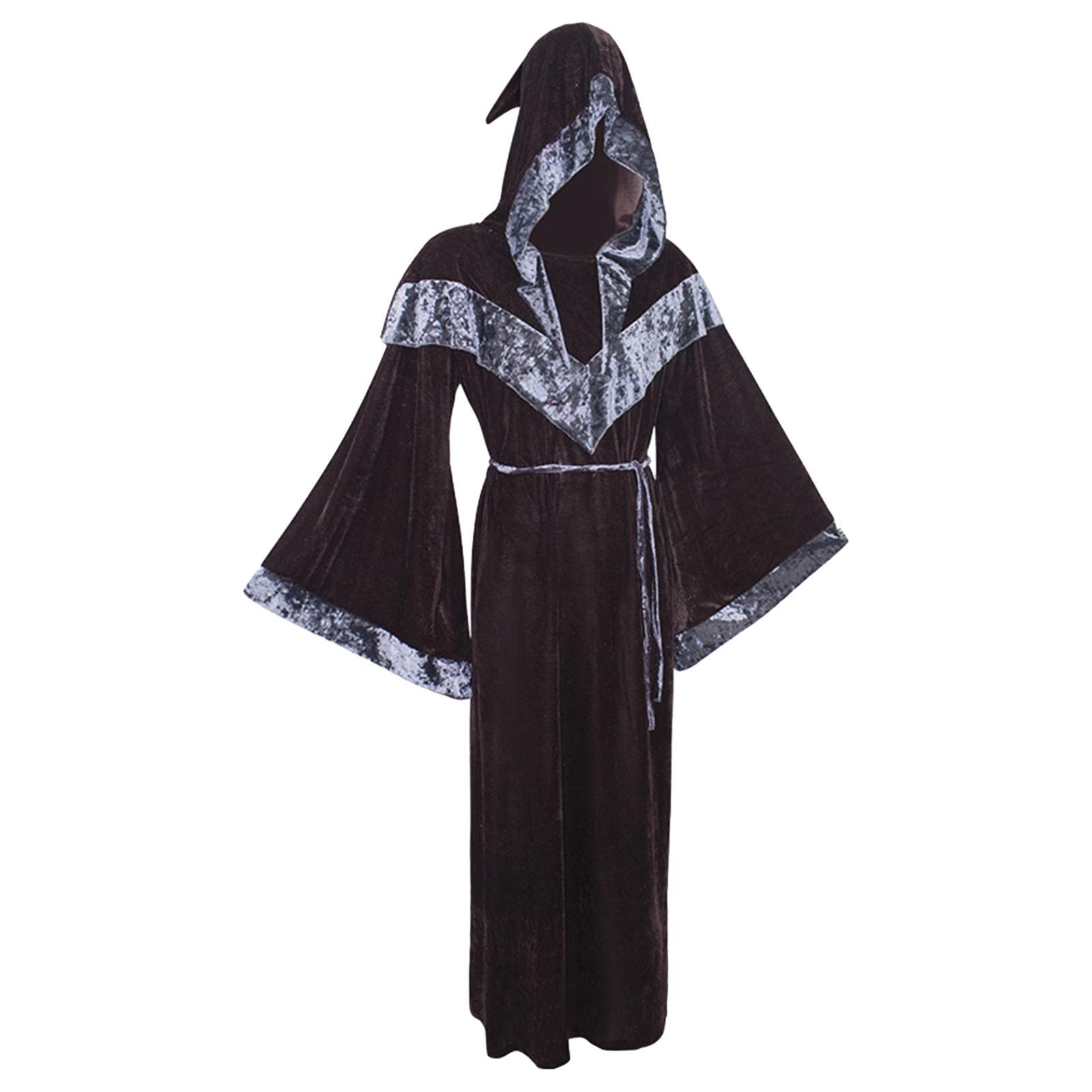 Black Hooded Cape, Halloween Hooded Cloak Long Black Cape Hooded Cloak for Men Women Halloween Christmas Witch Vampires Costume Cosplay Party