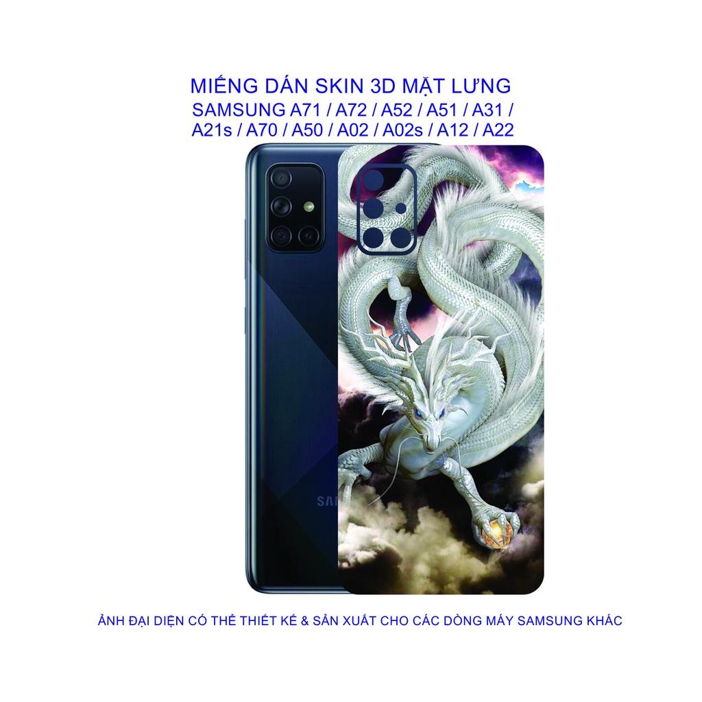 Miếng Dán Skin 3D mặt lưng dành cho SAMSUNG A71 / A72 / A52 / A51 / A31 / A21s/ A22 chống trầy xước, hình ảnh 3D sắt nét