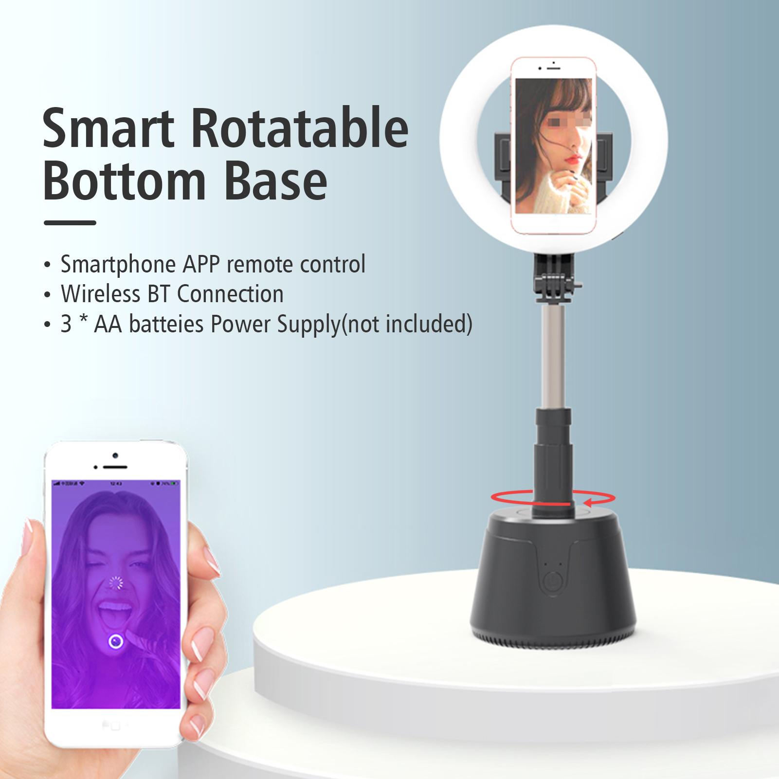 Đèn LED vòng có thể gập lại 16cm / 6 inch 3 chế độ chiếu sáng 3000K-6500K Pin tích hợp có thể điều chỉnh độ sáng 360 ° Theo dõi khuôn mặt thông minh