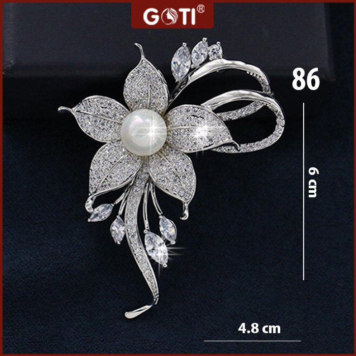 Goti - Trâm Cài Áo Hình Thiên Nga Sang Trọng Nữ Tính Kiểu Phụ Kiện Trang Trí Trâm Cài Váy Đầm Dành Cho Nữ Cài Vest Nữ Goti 02 - 86 - Hoa Nơ 5 Cánh - Goti02