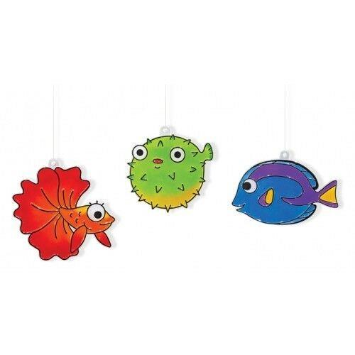 Hộp màu vẽ trang trí trên kính nhập khẩu Hàn Quốc AMOS Glass Deco Sundeco Tropica Fish SD10P6-T - chủ đề Cá Nhiệt Đới