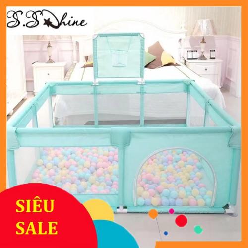 Quây cũi nhà bóng MommyKids Minh Chau, Cho bé kích thước 1m3 có ném bóng rổ