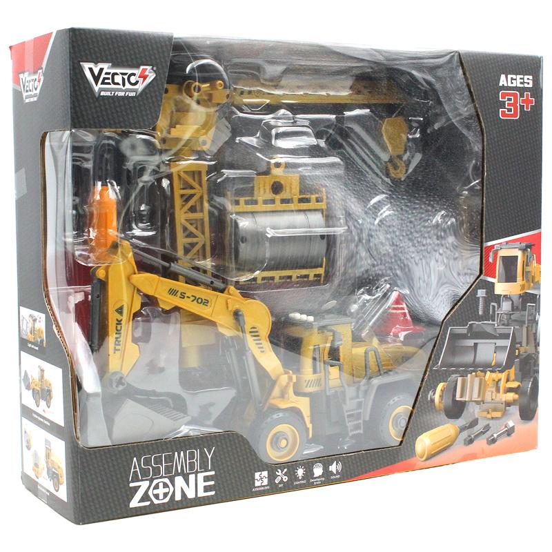 Đồ Chơi Lắp Ráp DIY Xe Cẩu Có Đèn Và Âm Thanh - Vecto VT9101D