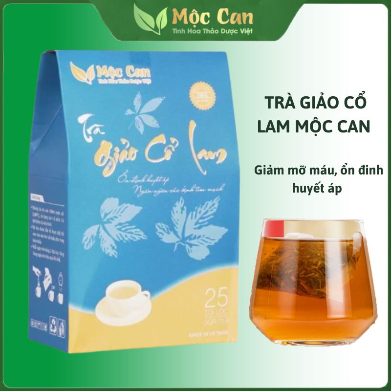 Combo 6  gói trà giảo cổ lam mộc can túi lọc Mộc Can ổn định huyết áp, hạ mỡ máu hỗ trợ ngăn ngừa xơ vữa mạch máu gói 25 túi