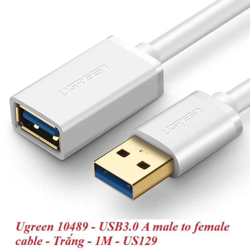 Ugreen UG10489US129TK 1M màu Trắng Cáp tín hiệu nối dài USB 3.0 cao cấp - HÀNG CHÍNH HÃNG